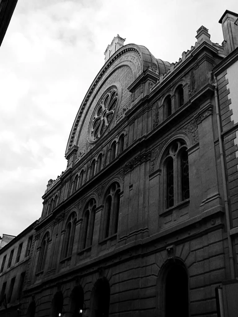 Facade of the Tournelles synagogue near place des Vosges, Paris